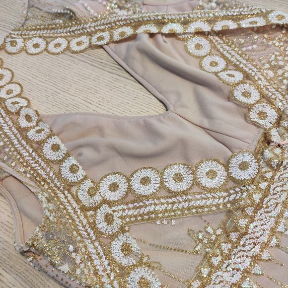 Hello Molly Match Me Dress Size M Pale Pink Wedding Dance Sparkly Fairy Romantic - Picture 10 of 16